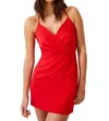 French Connection Whisper Strappy Dress In Red