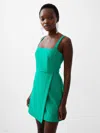 French Connection Whisper Sleeveless Mini Dress In Green