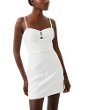 French Connection Whisper Ruched Tulle Minidress In Summer White