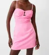 French Connection Whisper Strappy Tulle Dress In Aurora Pink In Multi