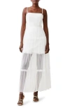 French Connection Whisper Tiered Ruffled Dress In Summer White