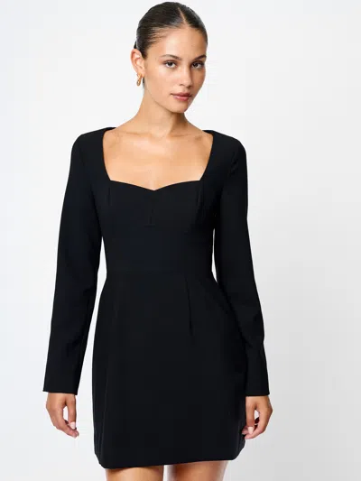 French Connection Whisper Sweetheart Neck Mini Dress In Black