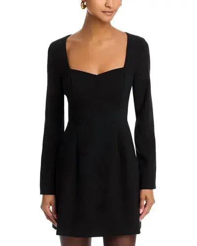 French Connection Whisper Sweetheart Long Sleeve Mini Dress In Black