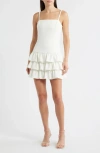French Connection Whisper Tiered Ruffle Minidress In White