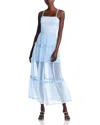 French Connection Whisper Tiered Ruffled Dress In Cashmere Blue
