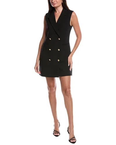 French Connection Whisper Sleeveless Double Breasted Blazer Minidress In Black