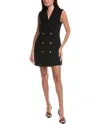 French Connection Whisper Tux Dress In Black