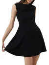 French Connection Whisper Womens Sleeveless Knee Length Midi Dress In Black