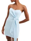FRENCH CONNECTION WHISPER WOMENS STRAPLESS BOW BODYCON DRESS
