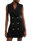 French Connection Whisper Sleeveless Tux Mini Dress In Black