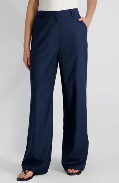 French Connection Wide Leg Twill Pants In Red