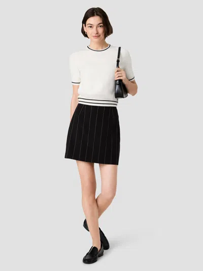 French Connection Wide Pinstripe Suiting Mini Skirt In Rose Boudoir