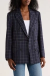 French Connection Windowpane Double Breasted Blazer In Multi