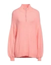 French Connection Woman Turtleneck Pink Size L Acrylic, Polyamide, Elastane In Pink