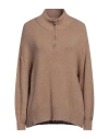 French Connection Woman Turtleneck Sand Size S Acrylic, Polyamide, Elastane In Beige