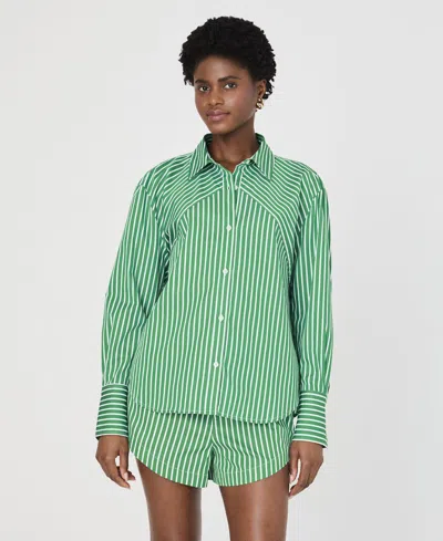FRENCH CONNECTION WOMEN'S ALEXIS COTTON ANGLED-YOKE SHIRT