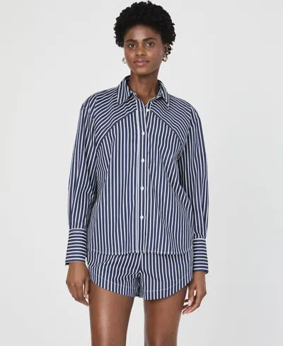 FRENCH CONNECTION WOMEN'S ALEXIS COTTON ANGLED-YOKE SHIRT