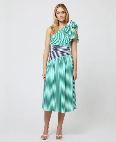 FRENCH CONNECTION WOMEN'S ALEXIS COTTON ONE-SHOULDER STRIPED DRESS