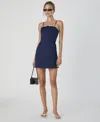 French Connection Alexis Scallop Mini Dress In Marine Summer White In Marine