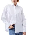 French Connection Alexis Cotton Poplin Button-up Shirt In Linen White