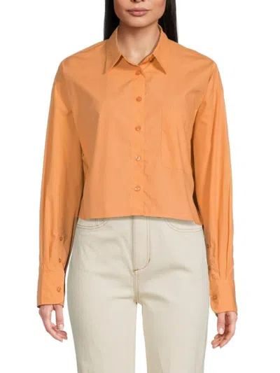 French Connection Women's Alissa Cropped Shirt In Melon