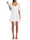 French Connection Alissa Cotton Babydoll Dress In Linen White