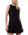 French Connection Womens Ruched Above Knee Bodycon Dress In Blackout