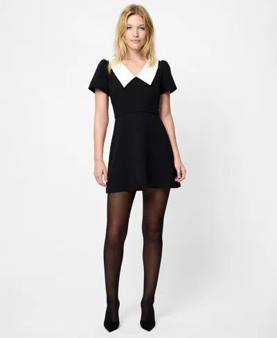 French Connection Azra Combo Carey Mini Dress In Black