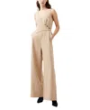French Connection Azra Button Front Twill Jumpsuit In Incense