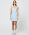 French Connection Azra Contrast Trim Minidress In Cashmere Blue,white