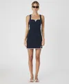French Connection Azra Contrast Trim Minidress In Marine,white