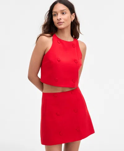 French Connection Women's Azra Twill Double-breasted Top In Red