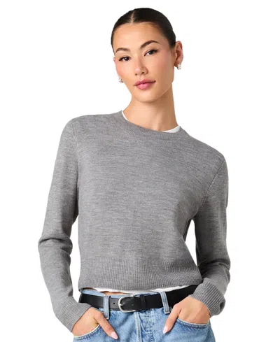 French Connection Women's Babysoft Crew Neck Long Sleeve Fitted Sweater In Gray