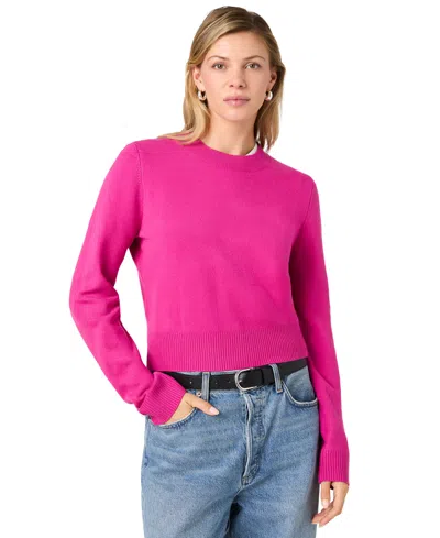 French Connection Women's Babysoft Crew Neck Long Sleeve Fitted Sweater In Pink