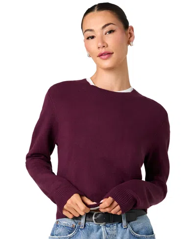 French Connection Women's Babysoft Crew Neck Long Sleeve Fitted Sweater In Purple