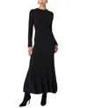 French Connection Long Sleeve Rib Maxi Sweater Dress In Black