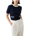 French Connection Women's Babysoft Short-sleeve Top In Marine,classic Cream