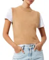 French Connection Babysoft Crew Neck Gather Long Sleeve Jumper In Camel In Camel