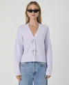 French Connection Babysoft Sparkly Bow Embellished Cardigan In Lavender