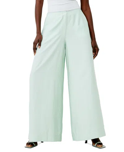 French Connection Barbara Wide Leg Pants In Subtle Green