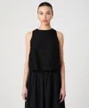 French Connection Birdie Sleeveless Trapeze Top In Black