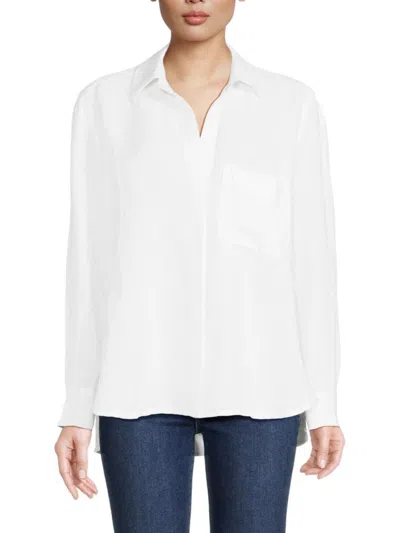 French Connection Women's Birdie Linen Blend Shirt In Linen White