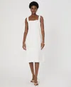 French Connection Birdie Square Neck Midi Dress In Summer White