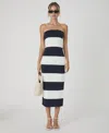 French Connection Colorblock Strapless Tube Dres In Multi
