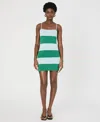 French Connection Colorblock Knit Body-con Minidress In Green,light Blue Dream