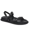 French Connection Brieanne Womens Faux Leather Strappy Flatform Sandals In Black