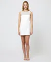 French Connection Carey Sleeveless Satin Minidress In Summer White