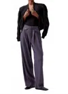 French Connection Women's Carmine Flannel Wide Leg Trouser Pants In Charcoal In Multi