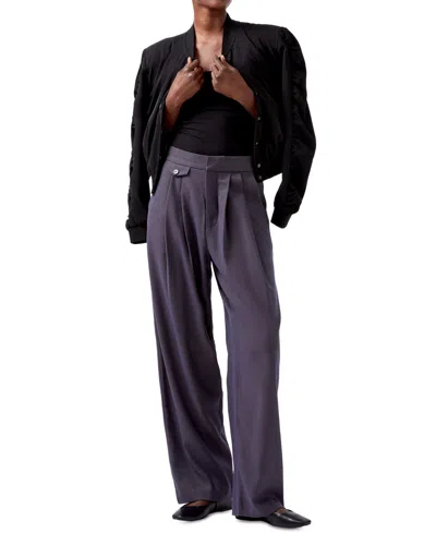 French Connection Women's Carmine High-rise Flannel Pants In Grey