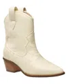 French Connection Womens Suede Ankle Cowboy, Western Boots In White